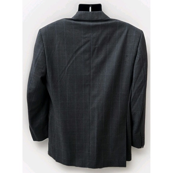 Faconnable Windowpane Sports Coat 3-Button Blazer Men 100% Wool Italy Blue 40R‎ - Picture 3 of 8